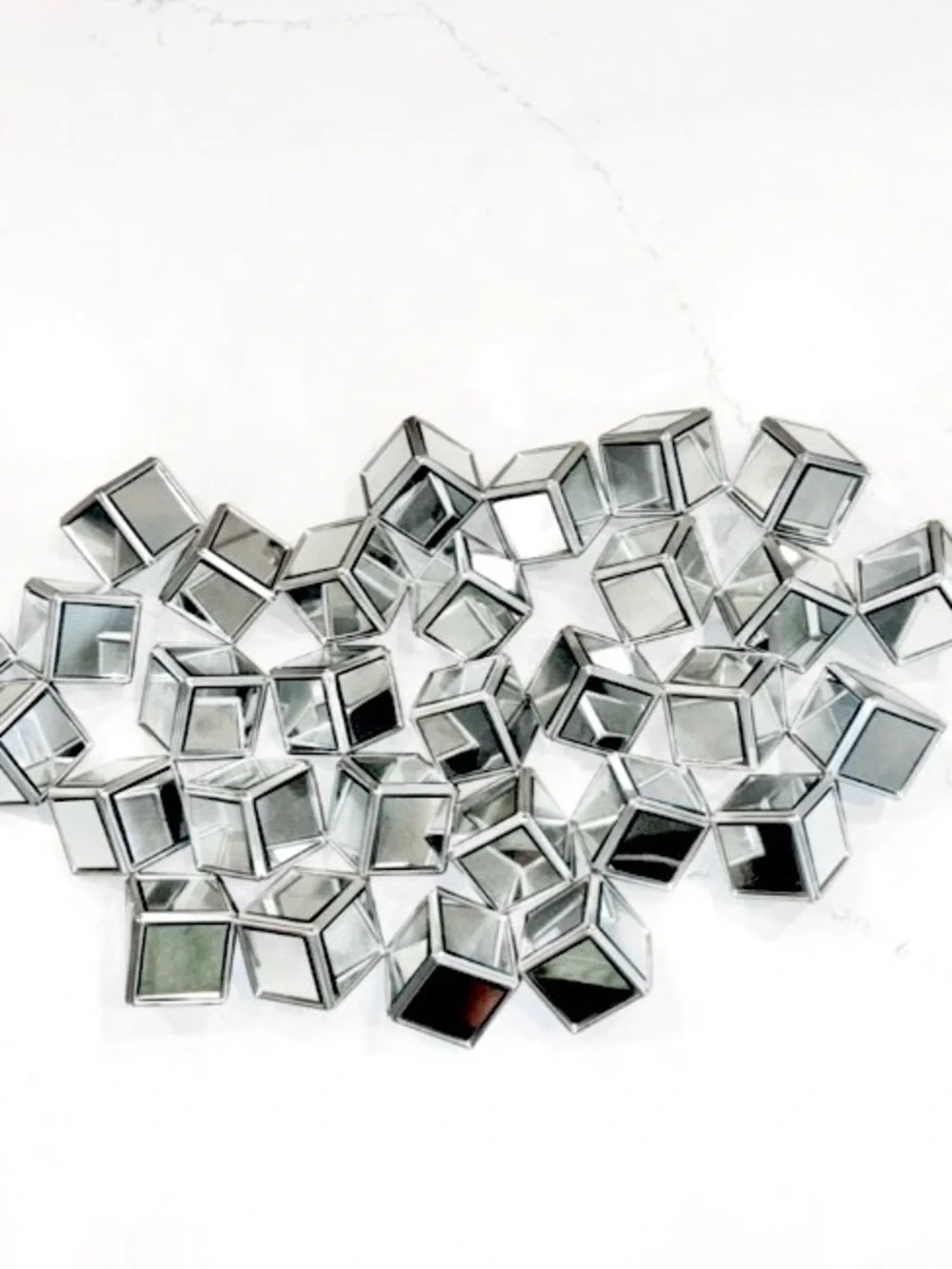Geometric Mirrored Cube wall mirror modern abstract home decor